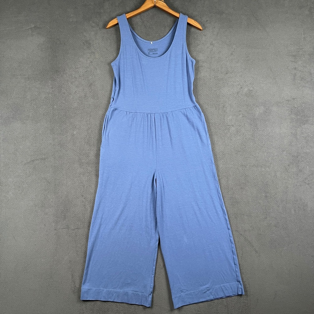 Patagonia Kamala Jumpsuit Womens XS Blue Organic Cotton Lyocell Wide Leg 75085